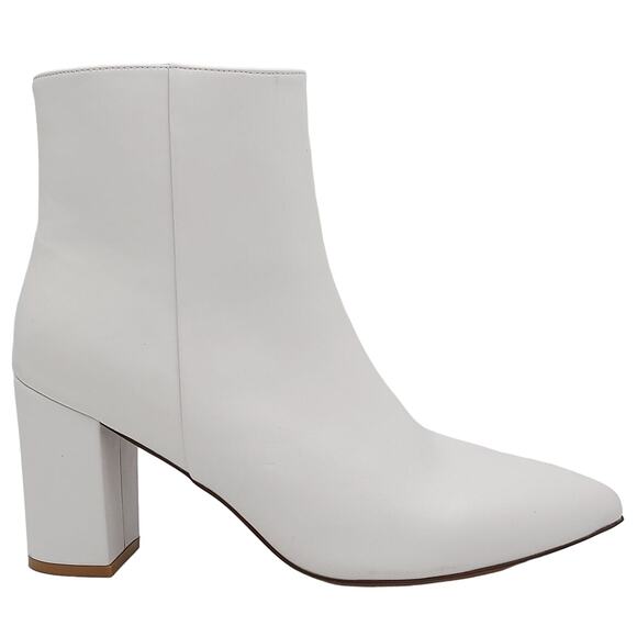Smash Shoes Women Chunky Block Heel Ankle Booties Chiku Size US 10 White - Picture 2 of 6